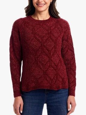 Original Weatherproof Vintage Chenille Sweater Red Size Small